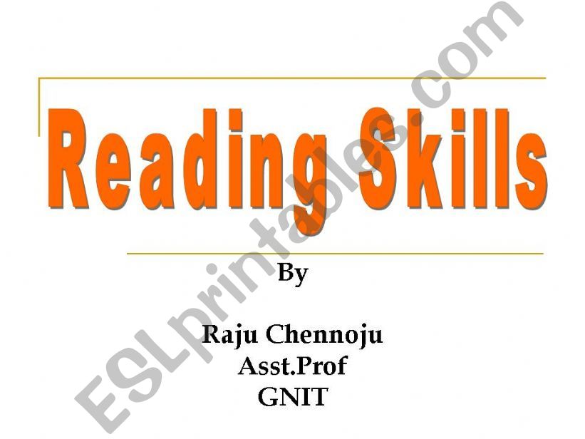 Reading Skills powerpoint