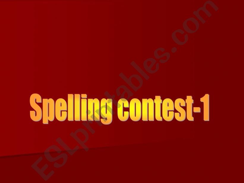 Spelling Contest powerpoint