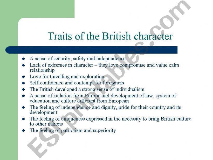 British character  powerpoint