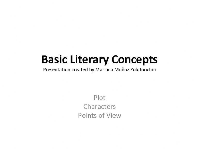 Basic Literary Concepts powerpoint