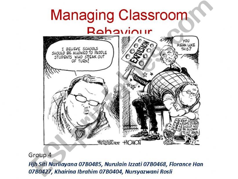 Managing Classroom Behaviour powerpoint