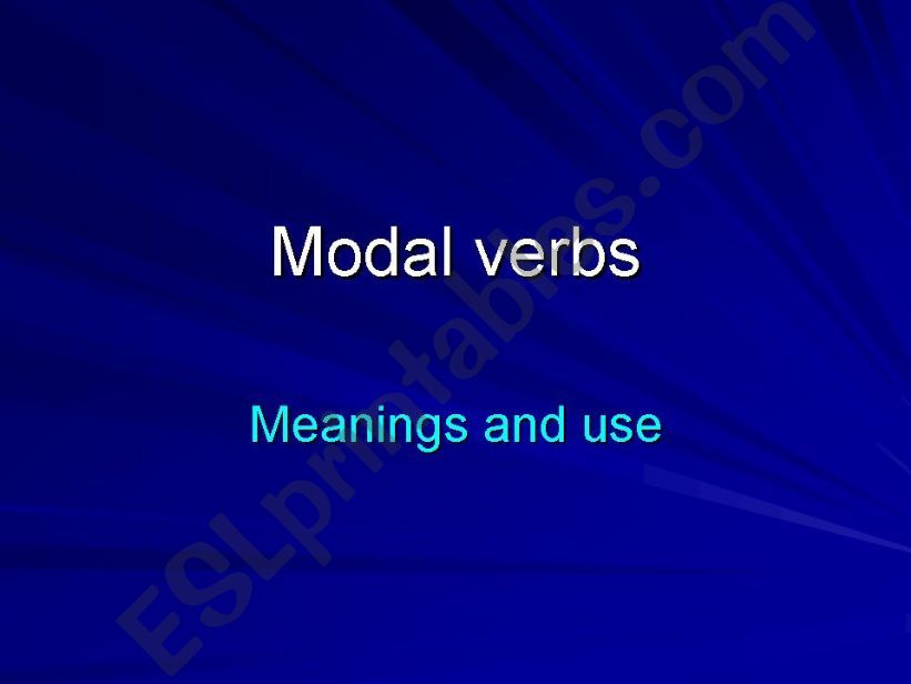 Modal verbs powerpoint