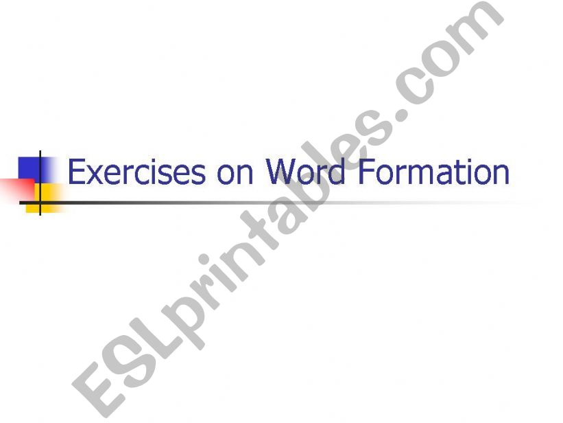 exercises on word formation powerpoint