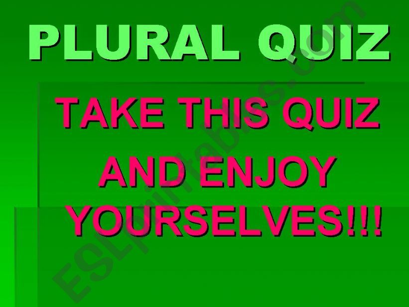 Plural Quiz powerpoint
