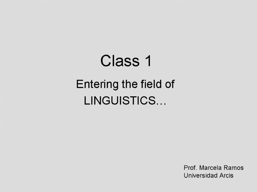 Introduction to Linguistics powerpoint