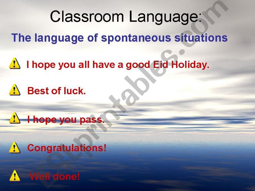 Classroom Language -5 powerpoint