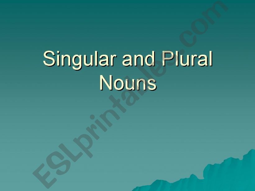 Singular and Plural Nouns powerpoint