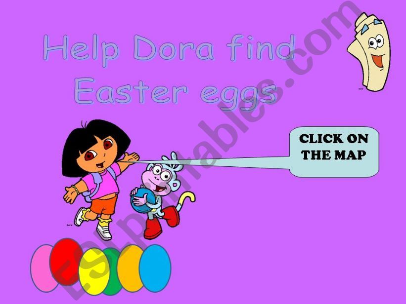Easter eggs with Dora powerpoint