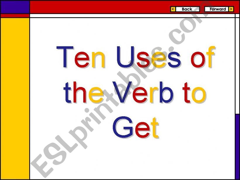 Ten Uses of the Verb to Get powerpoint