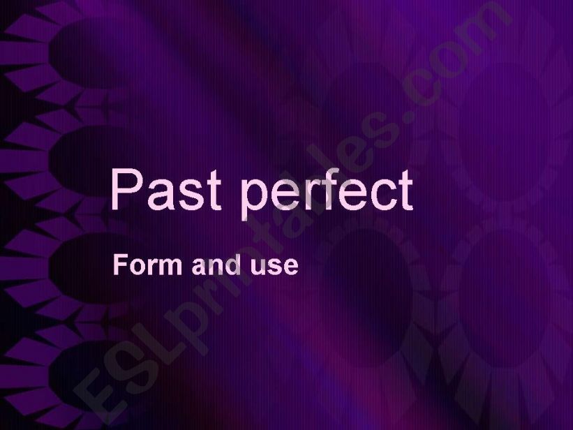 Past perfect powerpoint