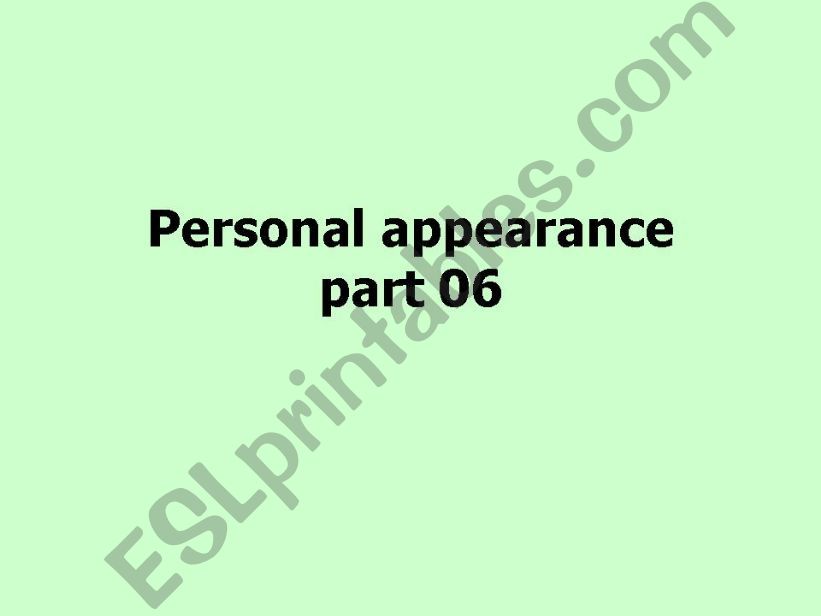 Personal appearance powerpoint