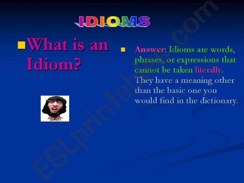 Animal Idioms  powerpoint