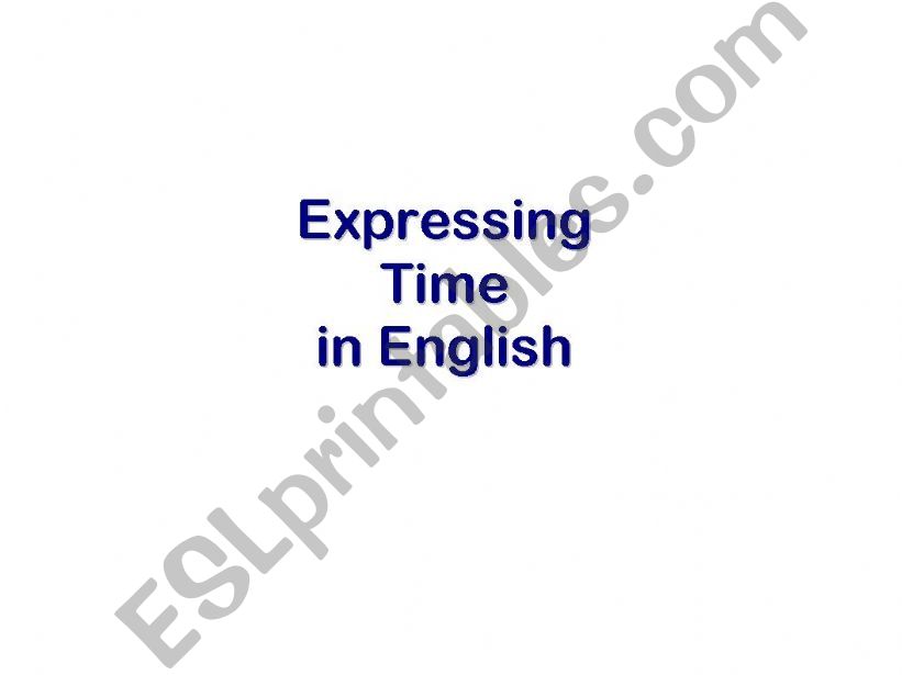 Expressing Time in English powerpoint