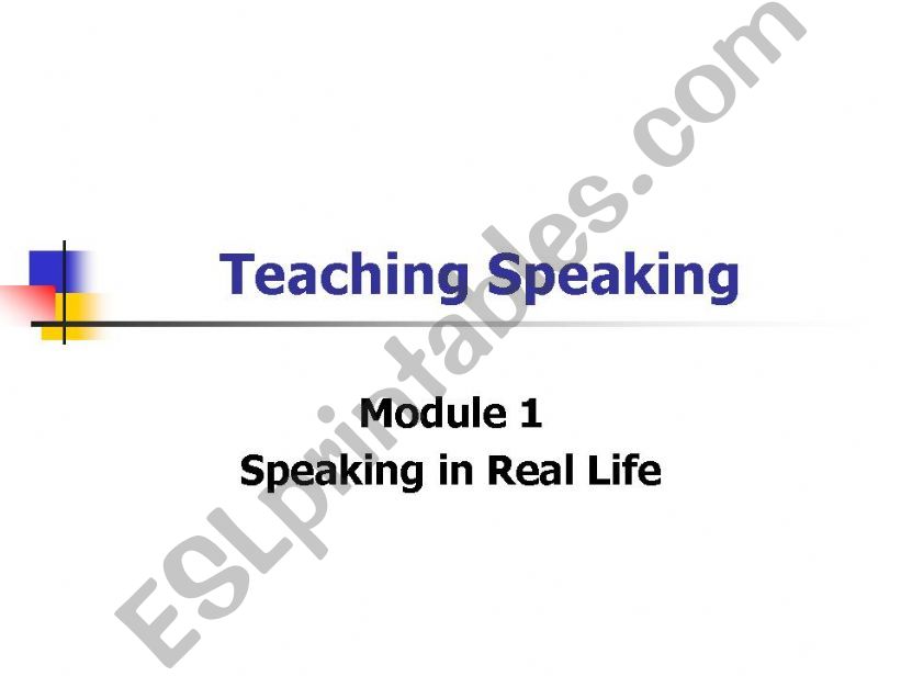 Teaching speaking powerpoint