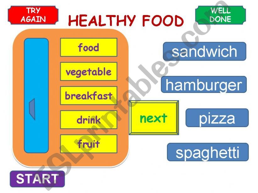 Healthy food with a game powerpoint