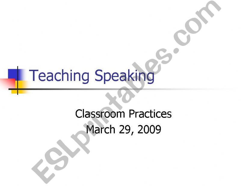 TEACHING SPEAKING 3 powerpoint