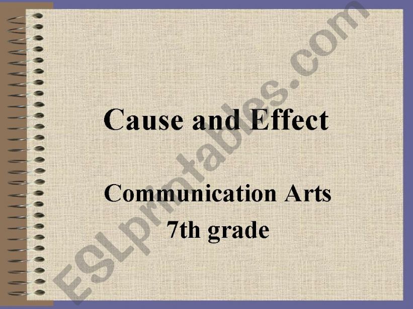 Cause and Effect Power Point powerpoint