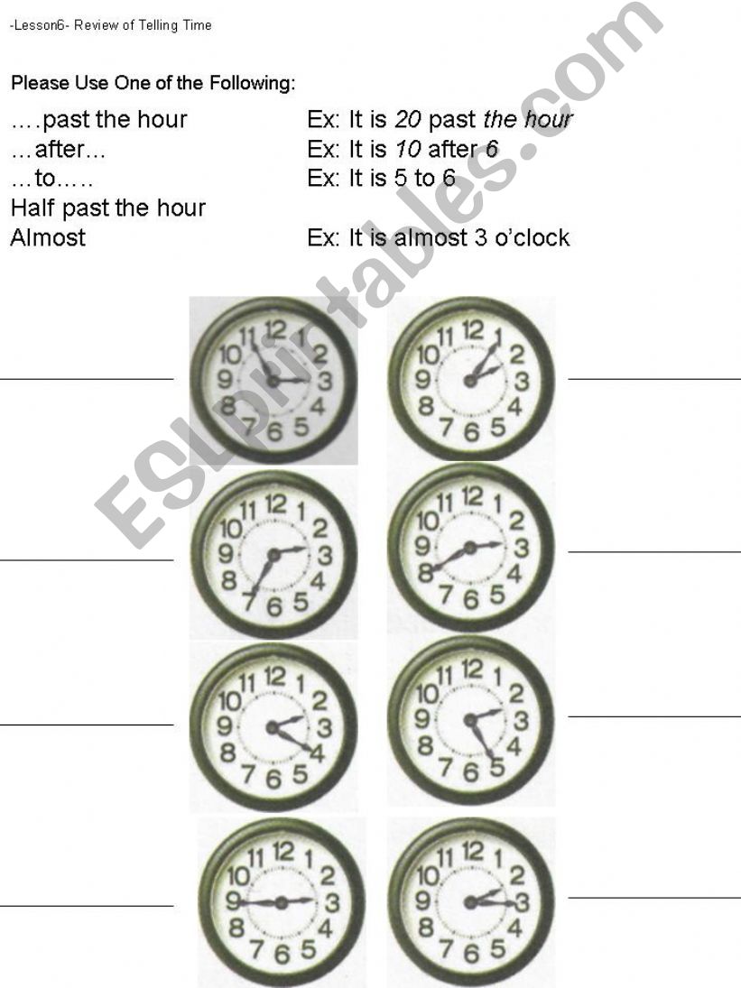 What Time Is It?  Conventional Answers