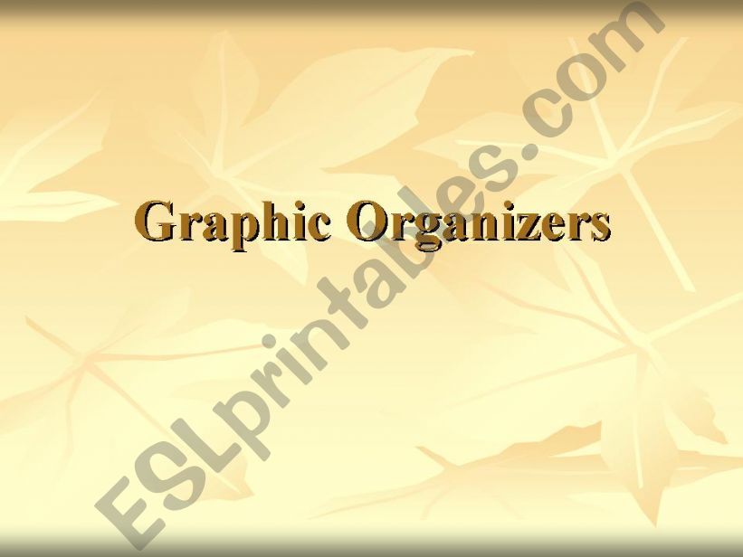Graphic Organisers  powerpoint