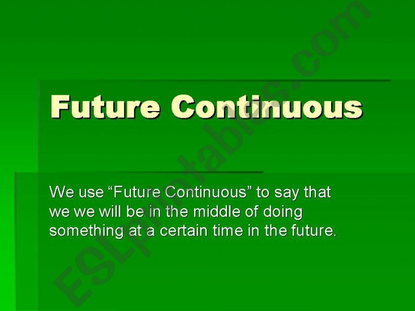 future continuous powerpoint