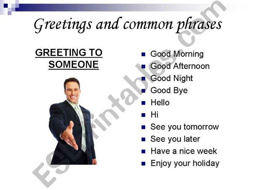 Greetings and common phrases powerpoint
