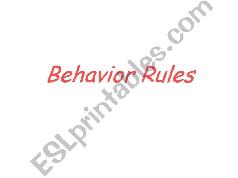 Behavior Rules  powerpoint