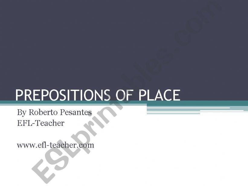 Prepositions of Place powerpoint