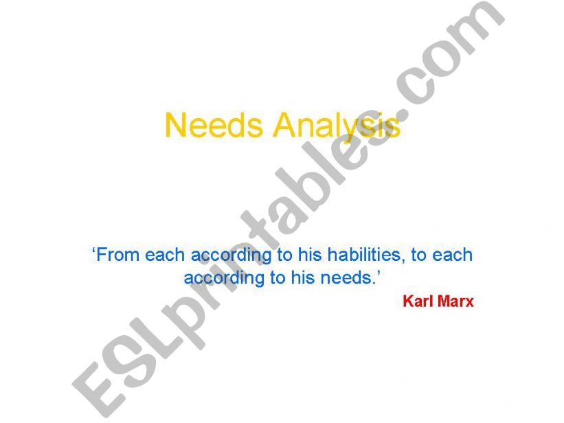 Needs Analysis powerpoint