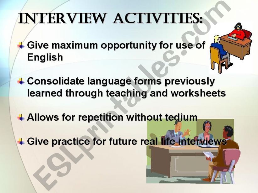 Interviews - an introduction to classroom methodology