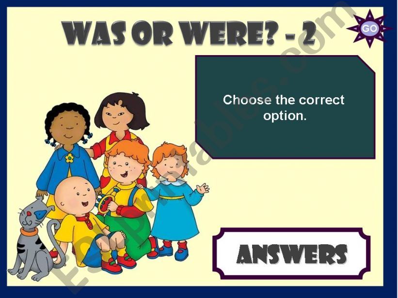 WAS OR WERE? - GAME (2) powerpoint
