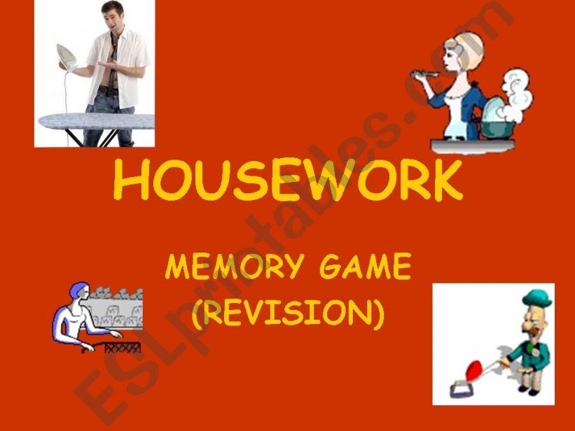 Housework memory game (Vocabulary practice)