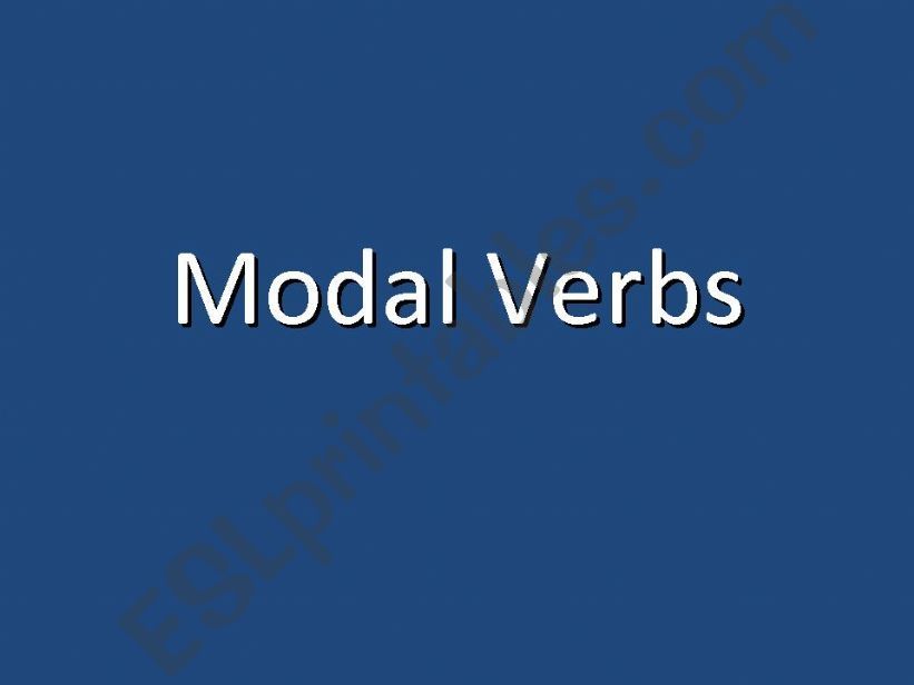 Modal Verbs  powerpoint