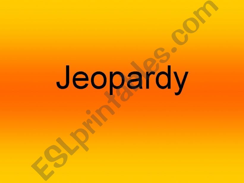 The game of Jeopardy powerpoint