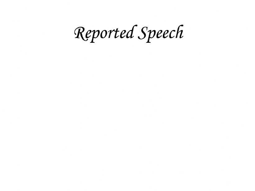 Reported Speech powerpoint