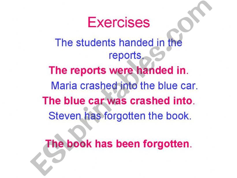 Passive Voice Exercises powerpoint