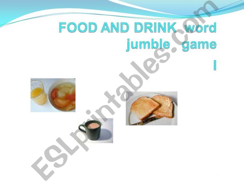 Food and Drink word jumble game