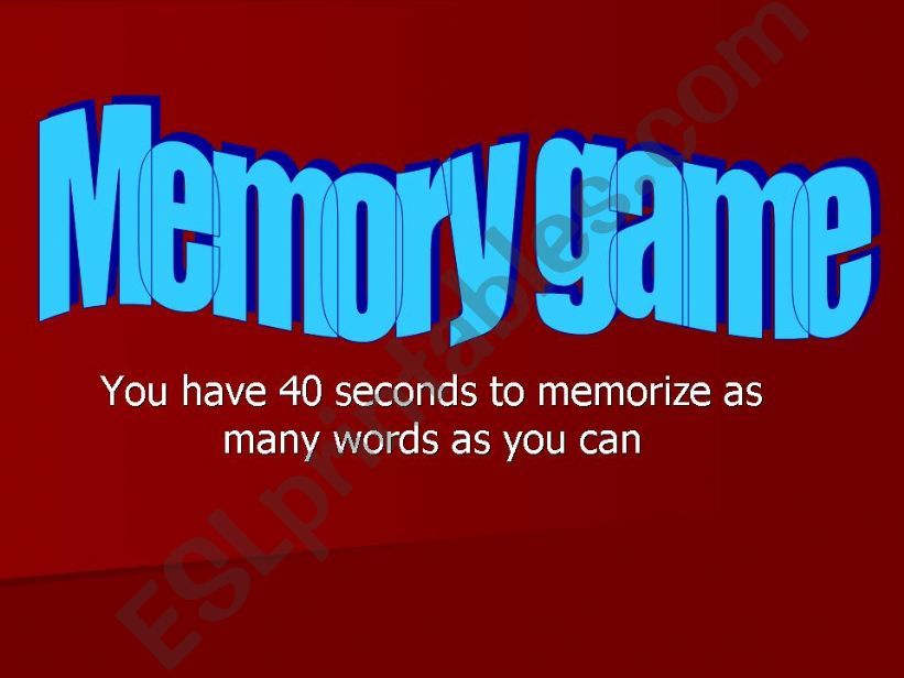 food memory game powerpoint