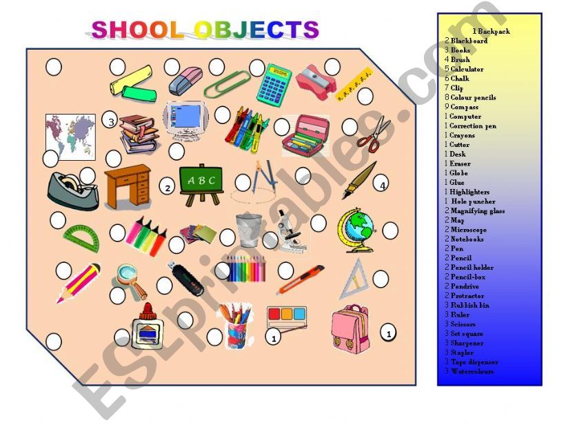 SCHOOL OBJECTS powerpoint