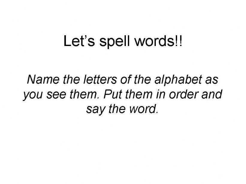 Lets Spell Words in English! Part 1