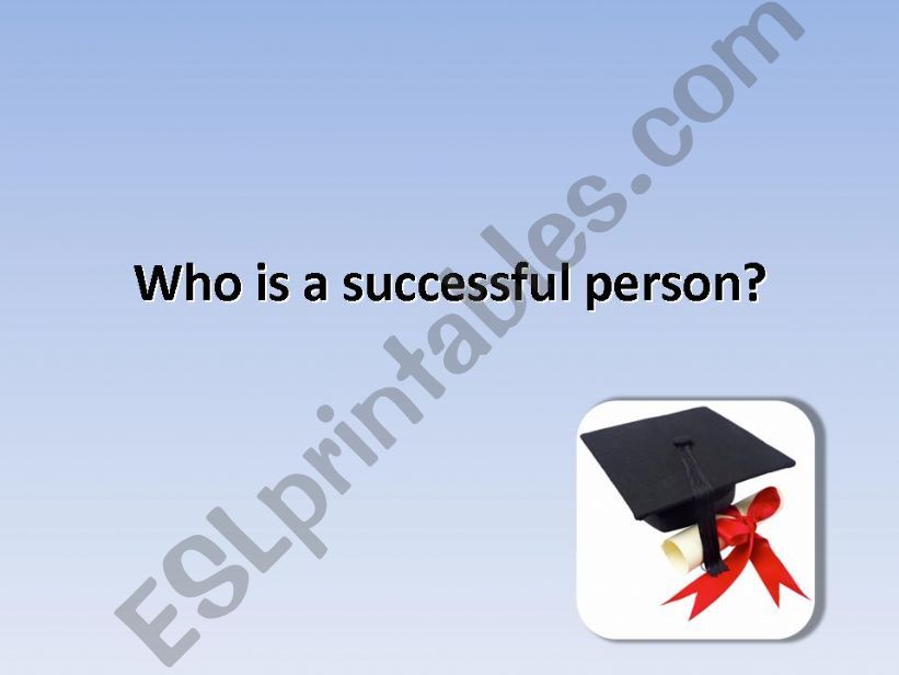 WHO IS A SUCCESSFUL PERSON powerpoint