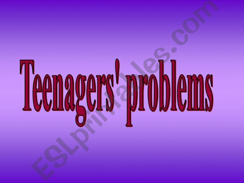 TEENAGERS PROBLEMS powerpoint