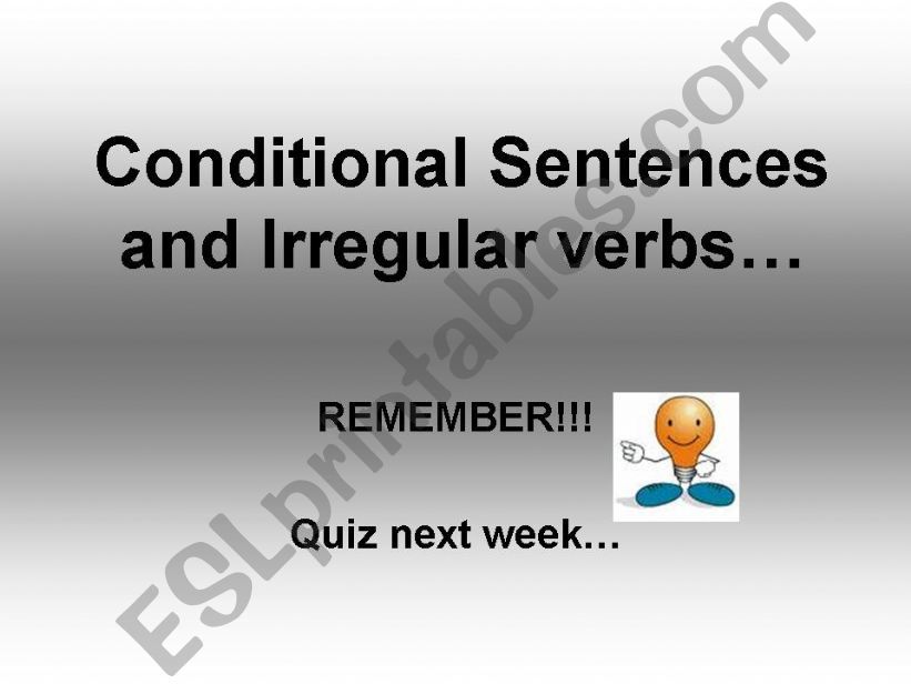 Conditional sentences review powerpoint
