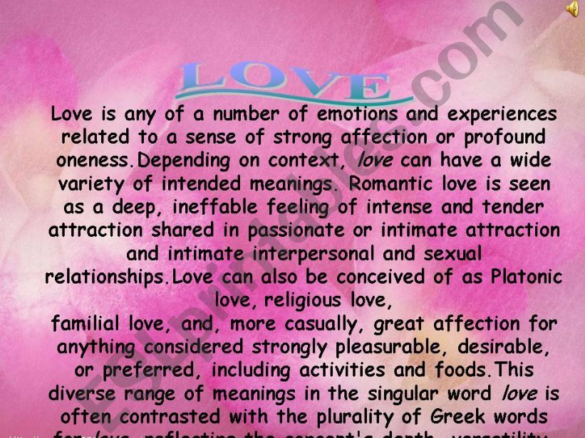 love and relationships (part 1)