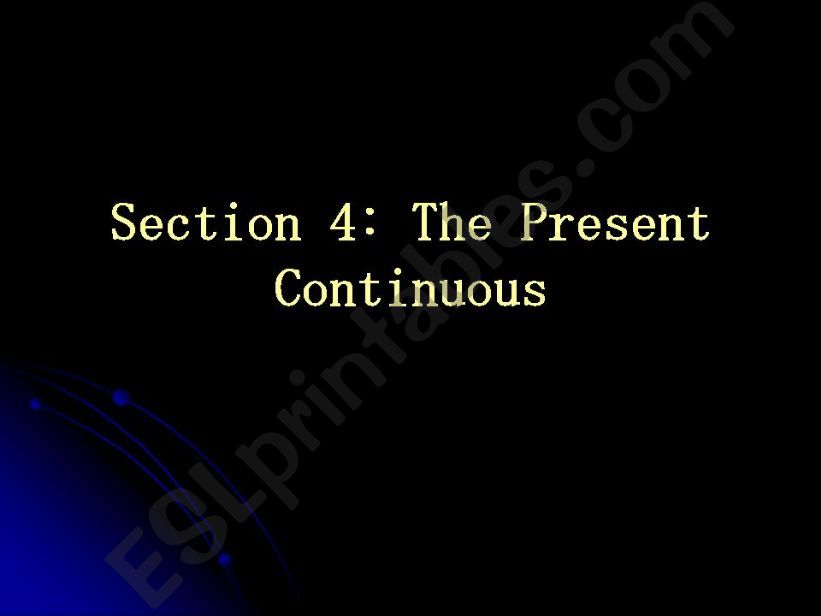 The Present Continuous powerpoint