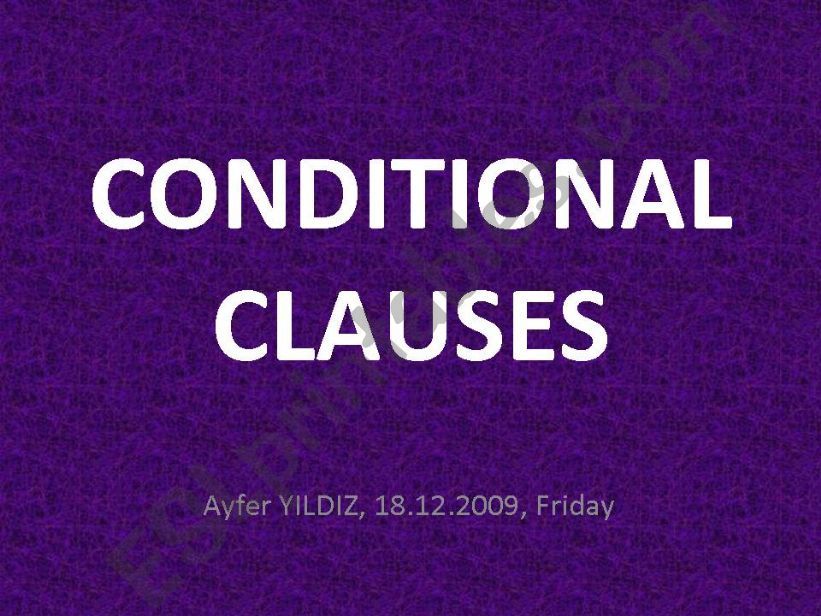 Conditional Clauses powerpoint
