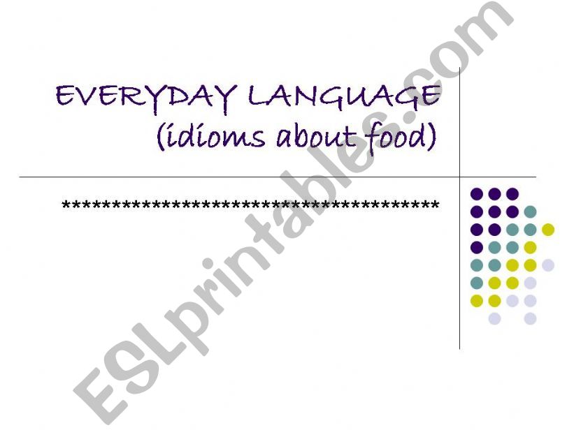 idioms about food powerpoint