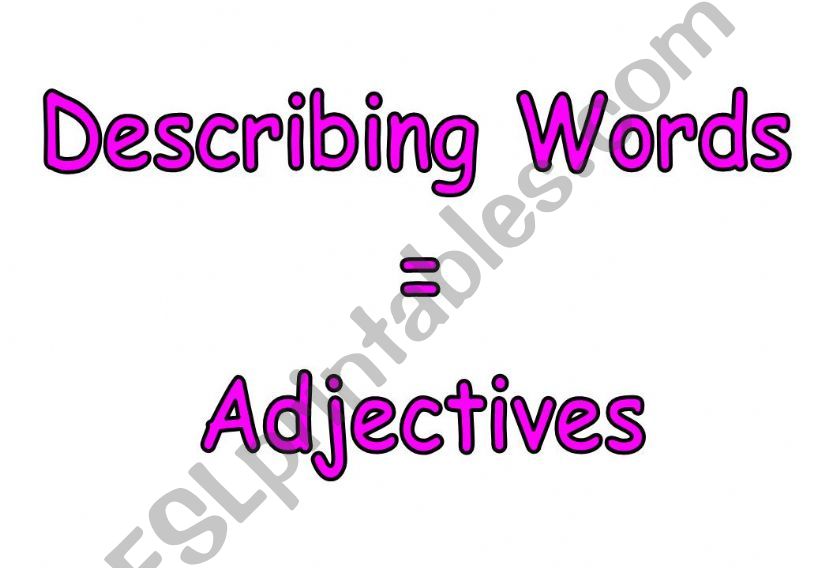 Describing Words powerpoint