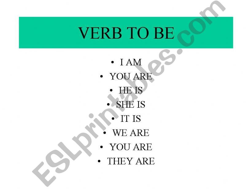 Verb to be powerpoint
