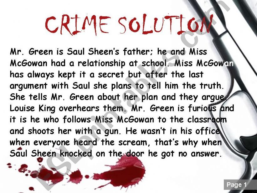 Murder in the classroom powerpoint