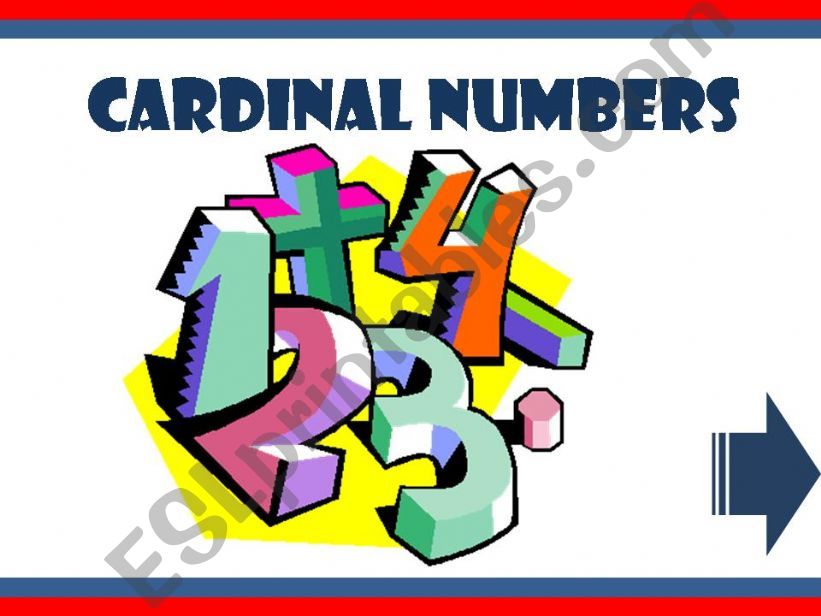 CARDINAL NUMBERS - GAME powerpoint